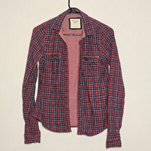 Abercrombie & Fitch Red Plaid Flannel Button Down Shirt – Size Small